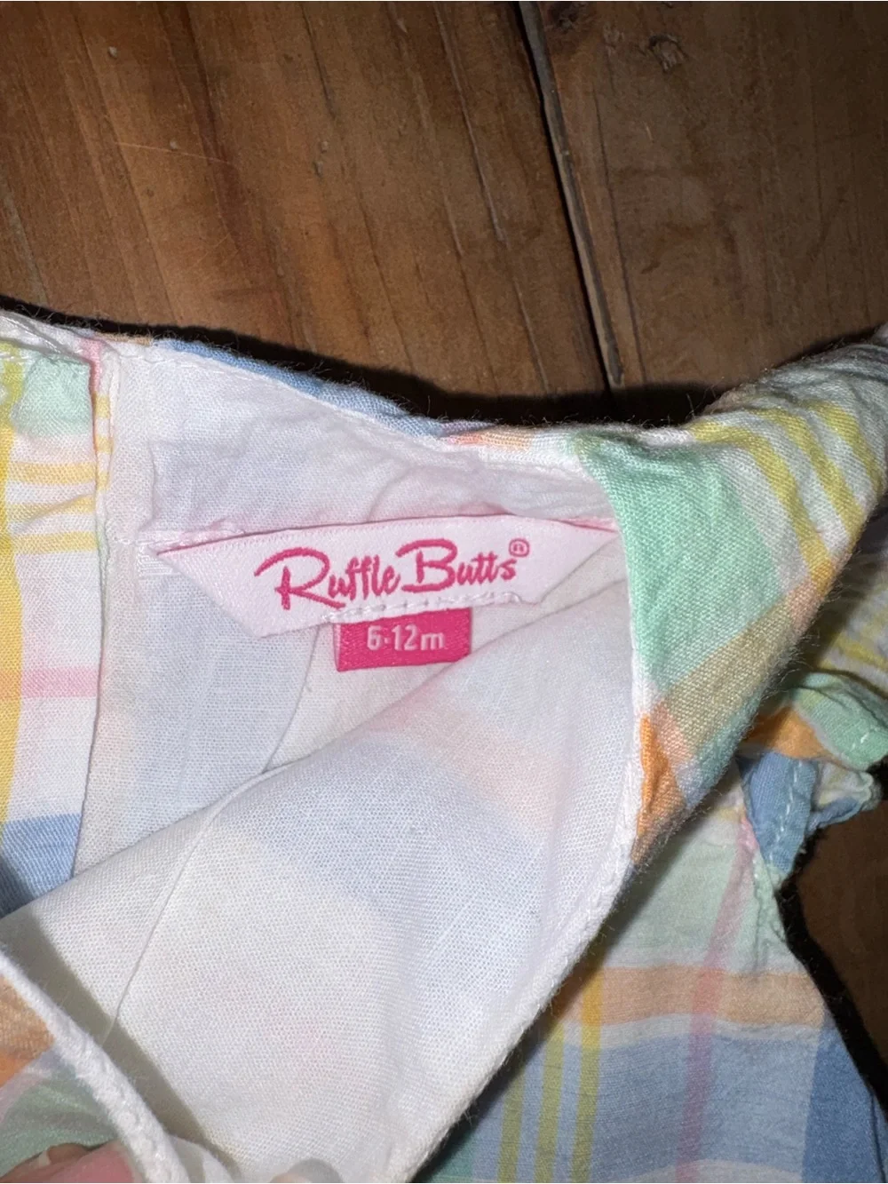 Ruffle Butts Pastel Plaid Ruffle Dress 6-12 M